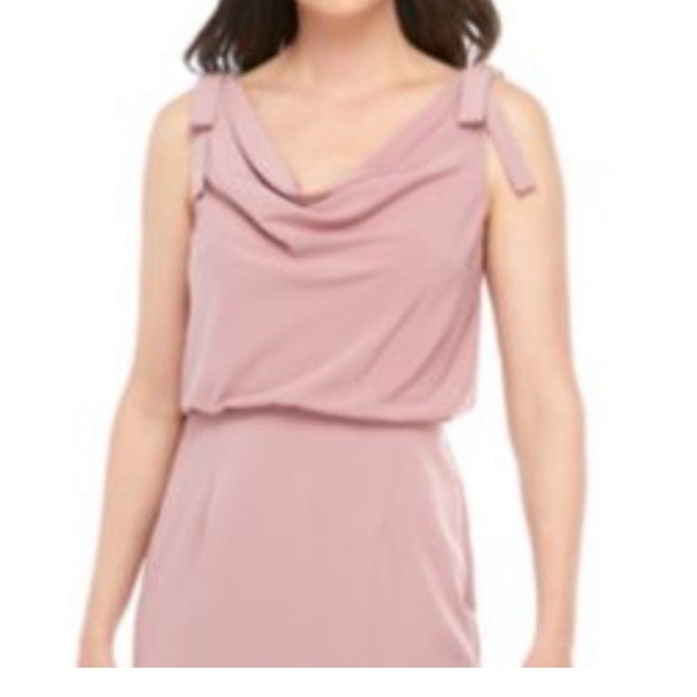Adrianna Papell Sleeveless Long Cowl Neck Gown Size 6 Blush Pink color - Picture 2 of 3